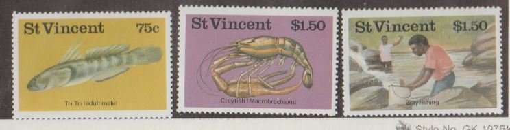 St. Vincent Scott #984b-985a-985b Stamps - Mint NH Set