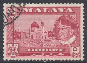 Malaya Johore Scott 161 - SG158, 1960 Sultan 5c used