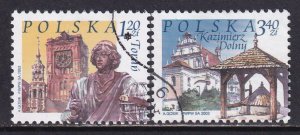 Poland 2003 Sc 3665-6 Torun Old City Hall Kazimierz Dolny Church Stamp Used