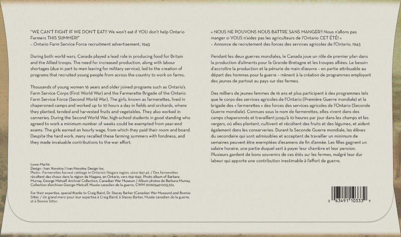 Canada 3463 Farmerettes FDC 2024