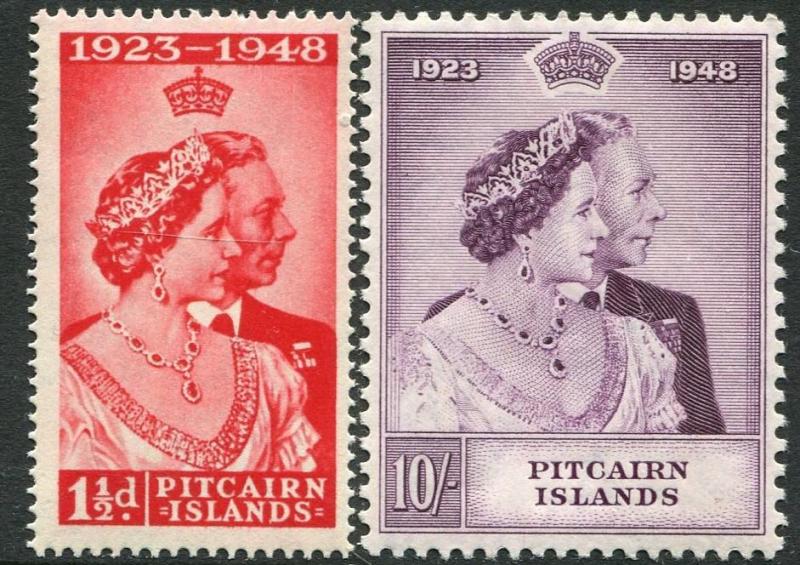 PITCAIRN ISLANDS-1948  Royal Silver Wedding Set Sg 11-12 MOUNTED MINT V22371