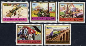 Fujeira 1971 Trains perf set of 5 unmounted mint, Mi 635-...