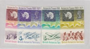 BRITISH ANTARCTIC TERRITORY # 39-44 VF-MLH MAP OF ANTARCTICA & EXPLORERS CV $53