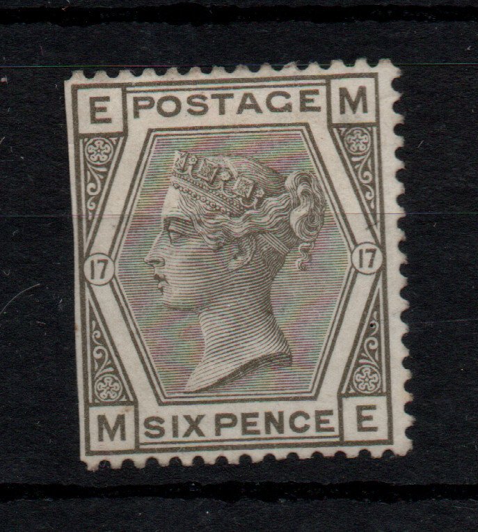 GB QV 6d grey SG147 Plate 17 mint MH WS43067