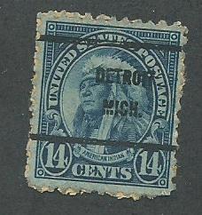 1923 USA Detroit, Mich.  Precancel on Scott Catalog Number 565