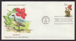 US Hawaii Bird & Flower 1982 U/A FDC BIN