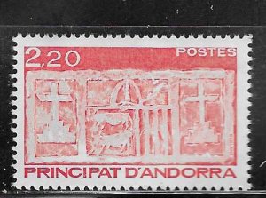 Andorra  #330  2.2f   (MNH) CV $1.25