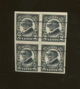 1923 United States Postage Stamps #611 Mint OG Block of 4 Marion Ohio Pre-cancel