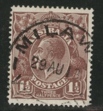 Australia Scott 24a used red brn KGV 1918 stamp