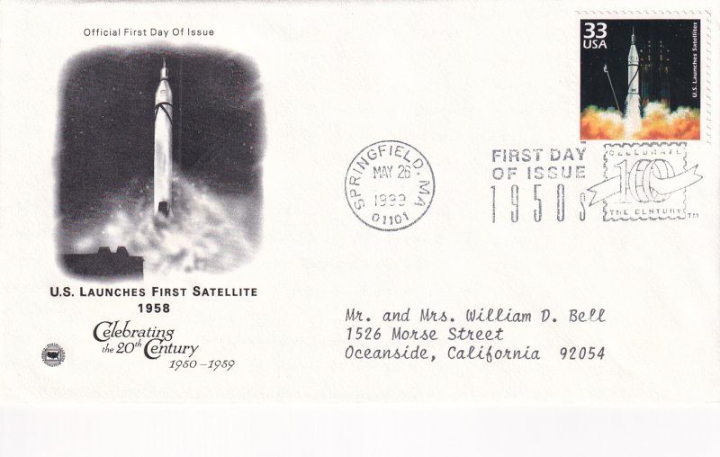 1999, US Launches 1st Satellite-1958, PCS,FDC (E14560)