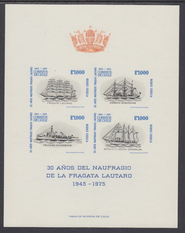 Chile 472a Sailng Ships Proof NH VF