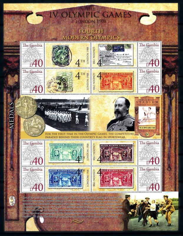 [93288] Gambia 2008 Olympic Games London Stamps on Stamps Sheet MNH