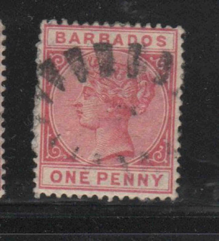 BARBADOS #61  1882  1p   QUEEN VICTORIA    F-VF  USED   h