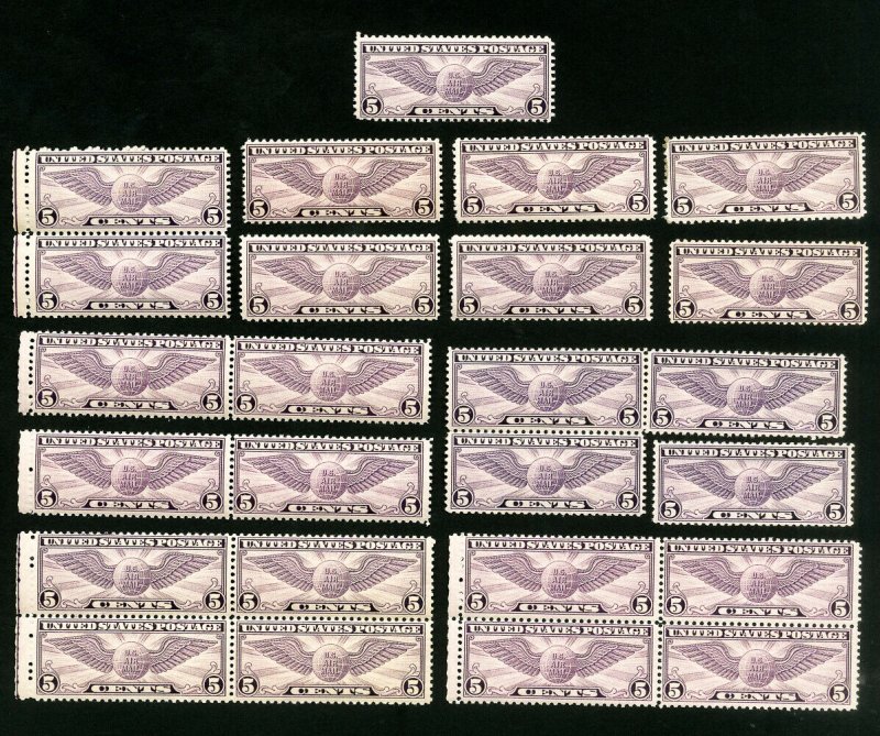 US Stamps # C16 F-VF OG NH Lot of 25 Catalog Value $212.00