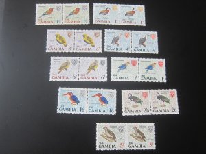 Gambia 1966 Sc 216-17,219-25 pair MNH