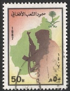 SAUDI ARABIA 1987  Sc 1051  50h Used  -  Afgan Resistance Movement