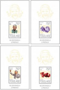 Togo - Nelson Mandela - Vanadinite Minerals - 4 Stamp Set - 20H-688