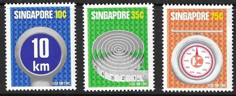 SINGAPORE SG343/5 1979 METRICATION MNH