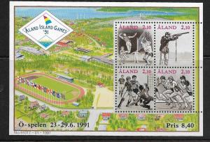 ALAND ISLANDS, 58, MNH, SS, ALAND ISLAND GAMES '91