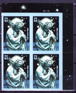 US STAR WARS YODA Plate Block .41c  2007 MNH  Sc 4205