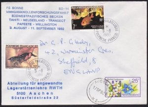 FRENCH POLYNESIA 1980 cover Manganese nodule research trip cachet !........B3813