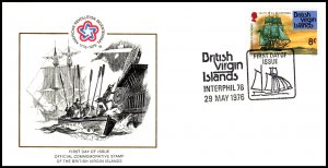 British Virgin Islands 309 Sailing Ship U/A FDC