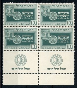 ISRAEL SCOTT #29 TAB BLOCK VF  MINT NEVER  HINGED