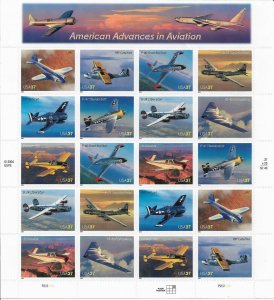 2005 Sheet of 20 Advances in American Aviation 37c Scott # 3916-25,XF MNH**
