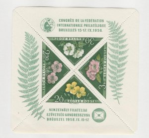 Hungary, Postage Stamp, #1202a Sheet Mint NH, 1958 Flowers