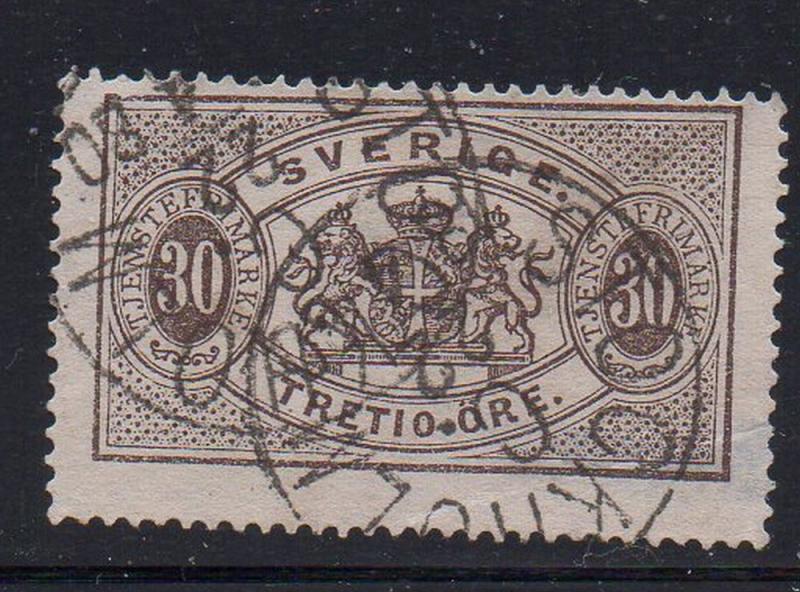 Sweden Sc O9 1874 30 ore Official stamp used