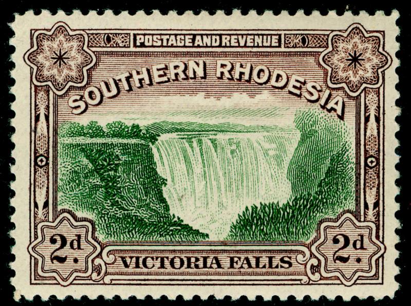 SOUTHERN RHODESIA SG35, 2d green & chocolate, LH MINT.