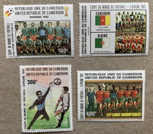 Cameroun 1982 World Cup soccer football, MNH. Scott 710-713, CV $14.40