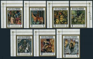 Aden Quaiti Hadhramaut Mi 157-163,MNH. Unicorn and horseback paintings,1967.