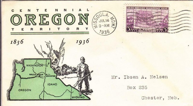 1936, 100th Anniv. Oregon Territory (D14386)