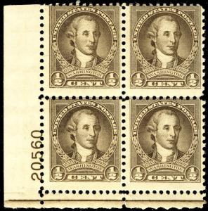 US # 704 1/2c Hale,  Plate Block, mint never hinged, nice plate