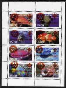 KARAKALPAKIA - 2001 - Conservation Year, Red o/p-Perf 8v Sheet-Mint Never Hinged