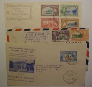 TRINIDAD FLIGHT 1946 ,1948 EXPO CACHET 1956 TOUR