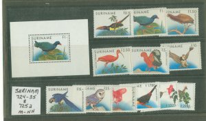 Surinam #724-35/725a Unused