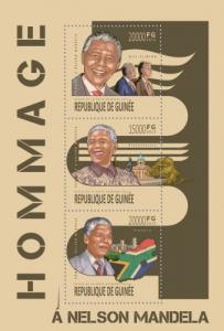 GUINEA 2013 SHEET NELSON MANDELA NOBEL PRIZE