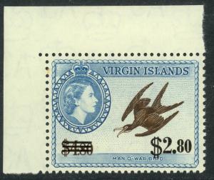 BRITISH VIRGIN ISLANDS 1962 $2.80 on $4.80 BIRD Surcharge Issue Sc 139 MNH