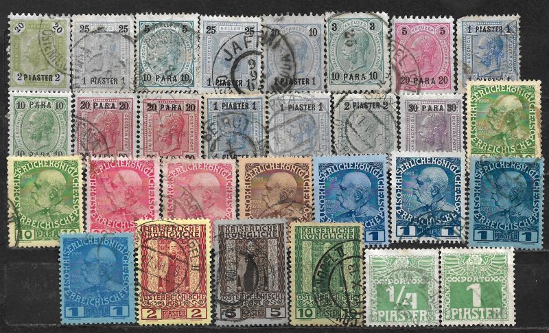 COLLECTION LOT OF 29 AUSTRIA 1890+ OFFICES IN TURKEY STAMPS CV + $65 CLEARANCE