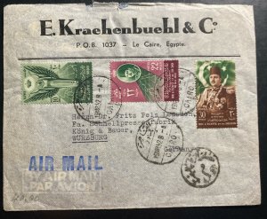 1952 Cairo Egypt Airmail Commercial Cover To Wurzburg Germany
