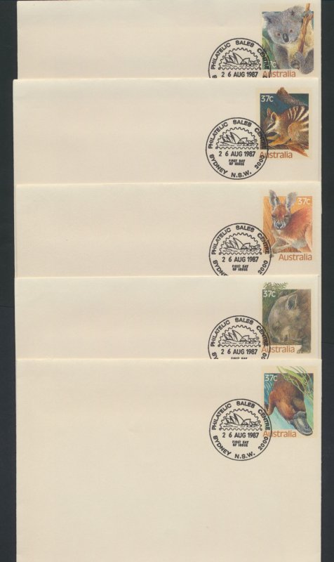 Australia PrePaid Envelope 1987  State Faunal Emblems  definitives