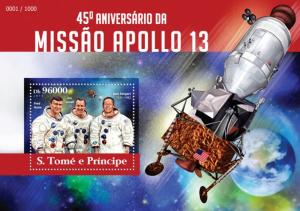 SAO TOME E PRINCIPE 2015 SHEET APOLLO 13 MISSION SPACE ASTRONAUTS st15316b