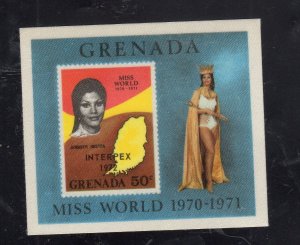 GRENADA #408a 1971 NISS WORLD OVERPRINT MINT VF NH O.G S/S IMP.