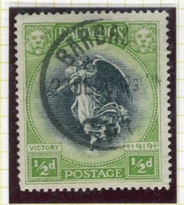 BARBADOS; 1919 early Victory issue used hinged 1/2d. value