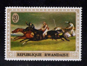 RWANDA Scott 326 Unused Horse race painting stamp