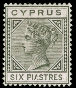 CYPRUS SG15, 6pi olive-grey, M MINT. Cat £1800. WMK CC.