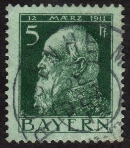 1911, Germany Bavaria, 5pfg, Used, Well centered, Sc 78, Mi 77II