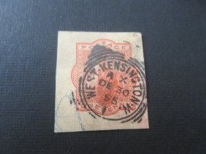 GB QV Postal Stationery Cutdown  Stock#19116